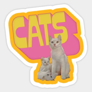 Cute Retro Style Cat Lover Design Sticker